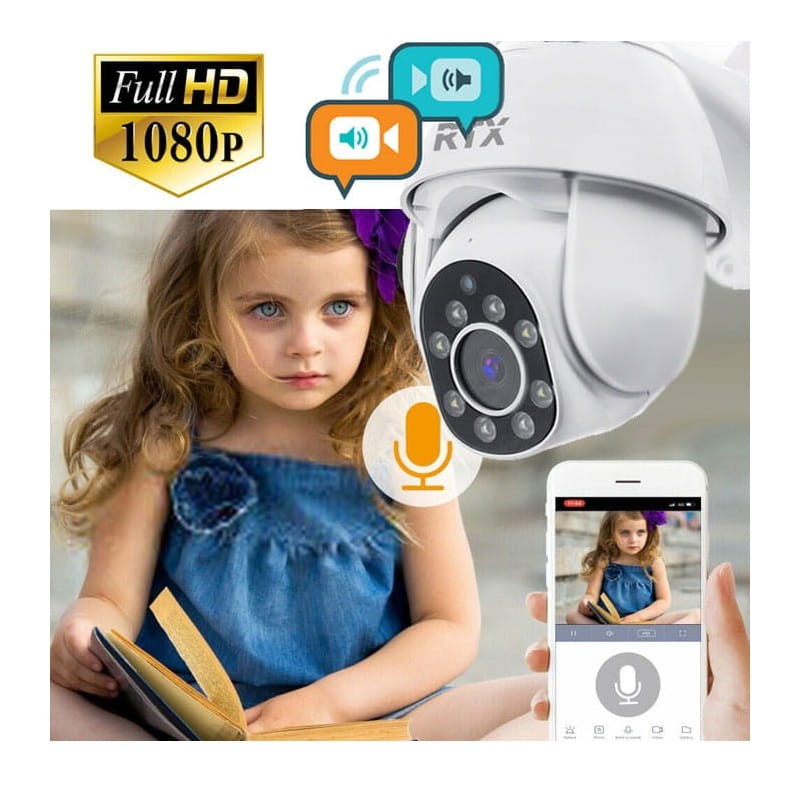 Kamera SmartCam zewnętrzna obrotowa z funkcją śledzenia Tuya Google wysoka rozdzielczość