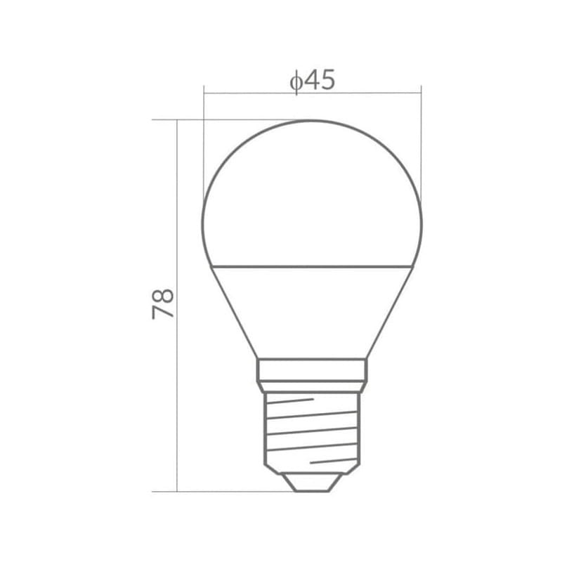 Żarówka LED E27 3W G45 kulka biała ciepła wymiary