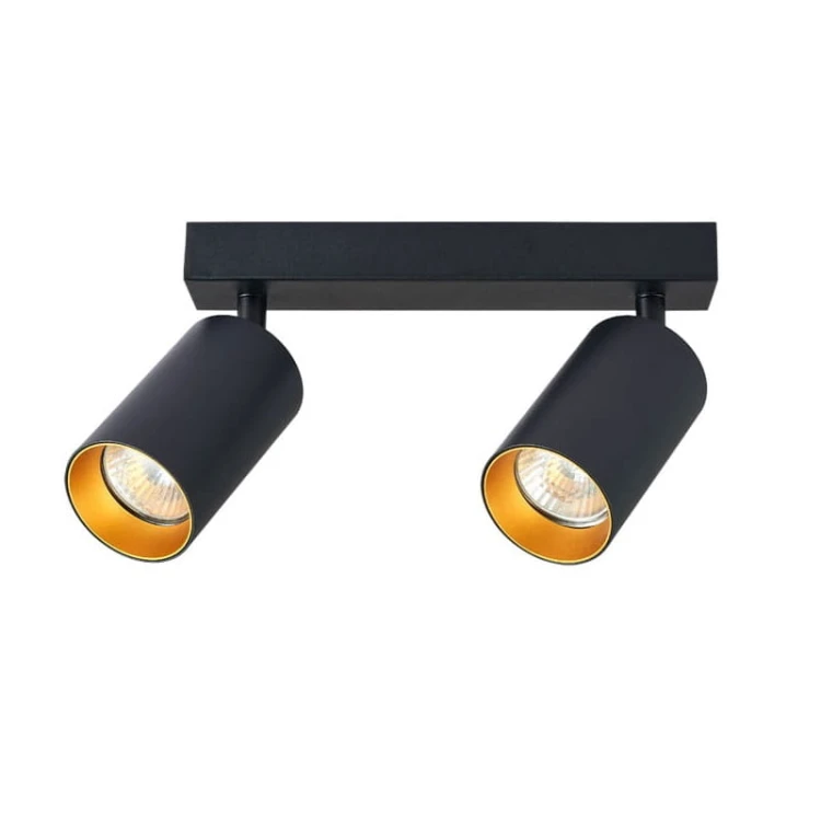 Kinkiet lampa podwójna GU10 ERIS GOLD II ruchoma czarna