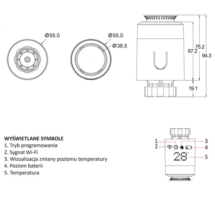 Głowica Termostatyczna Termostat ZigBee AA TUYA Smart_6