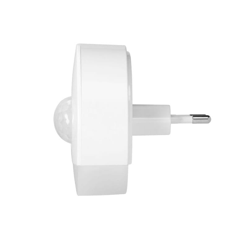 Lampka nocna LED 0,2-3W z czujnikiem ruchu i zmierzchu, z funkcją korytarzową - biała ciepła widok z boku