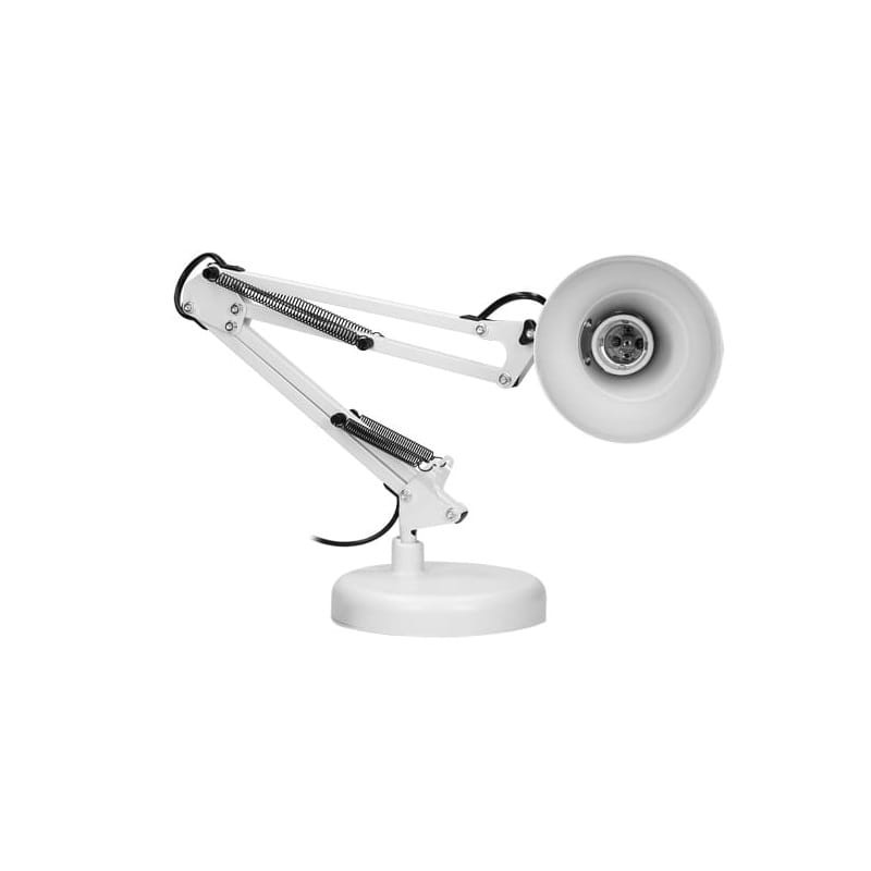 Lampa biurkowa DIAN E27 stalowa biała ruchoma