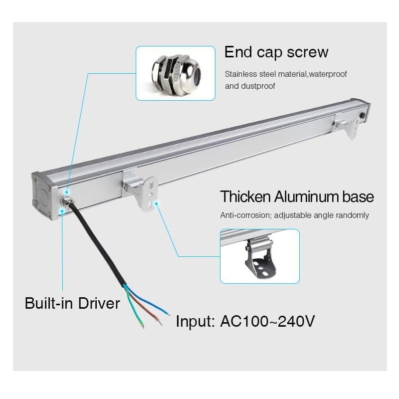 Naświetlacz lampa liniowa 24W 1m RGB+CCT Milight RL1-24 montaż