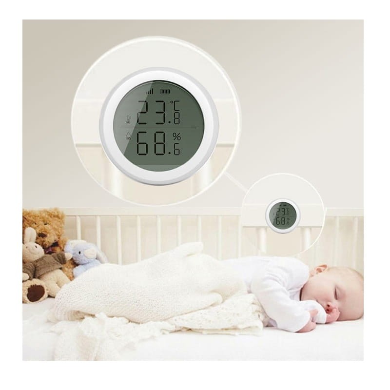 Czujnik temperatury wilgotności ZigBee TUYA LCD w pokoju