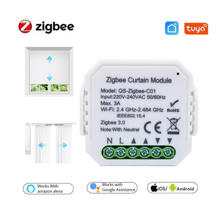 Sterownik Rolet TUYA ZigBee TUYA DOPUSZKOWY schemat
