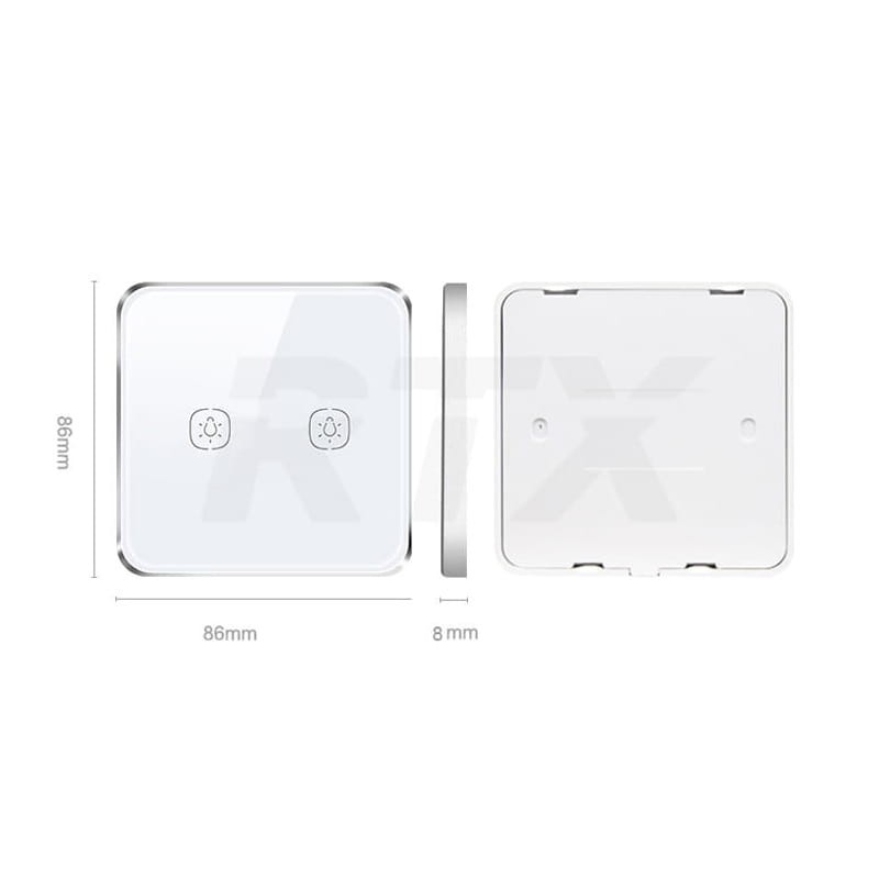 Pilot włącznik dotykowy 2 kanałowy ZigBee Tuya wymiary