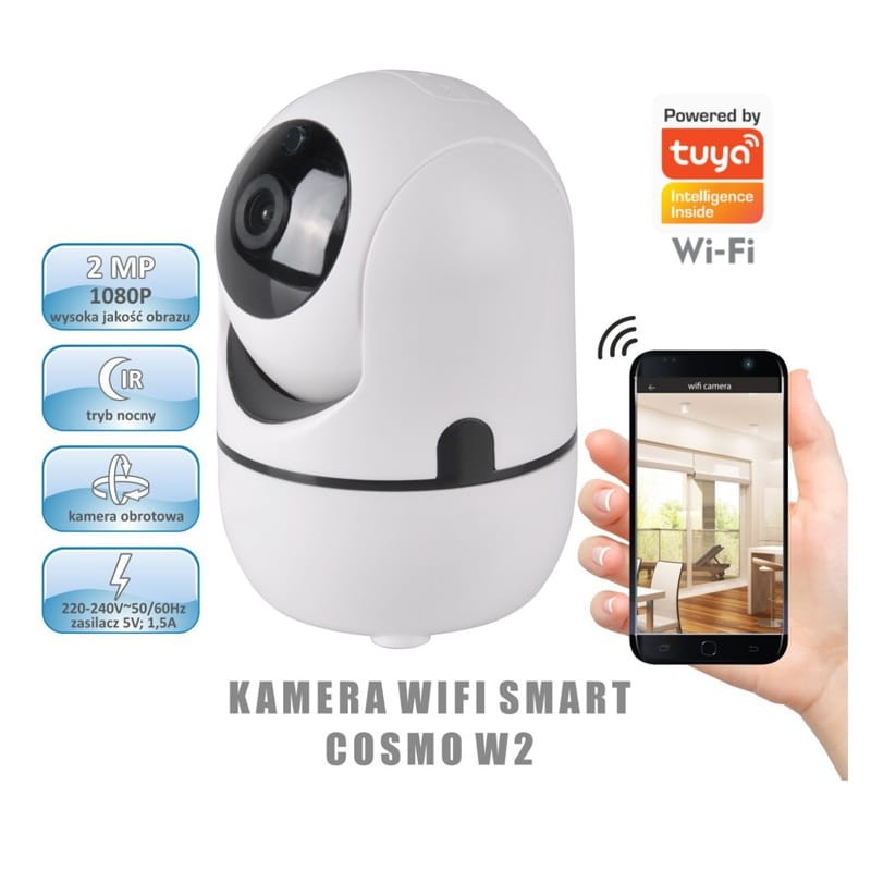 Kamera obrotowa WiFi TUYAsmart Cosmo W2 sterowana smartfonem