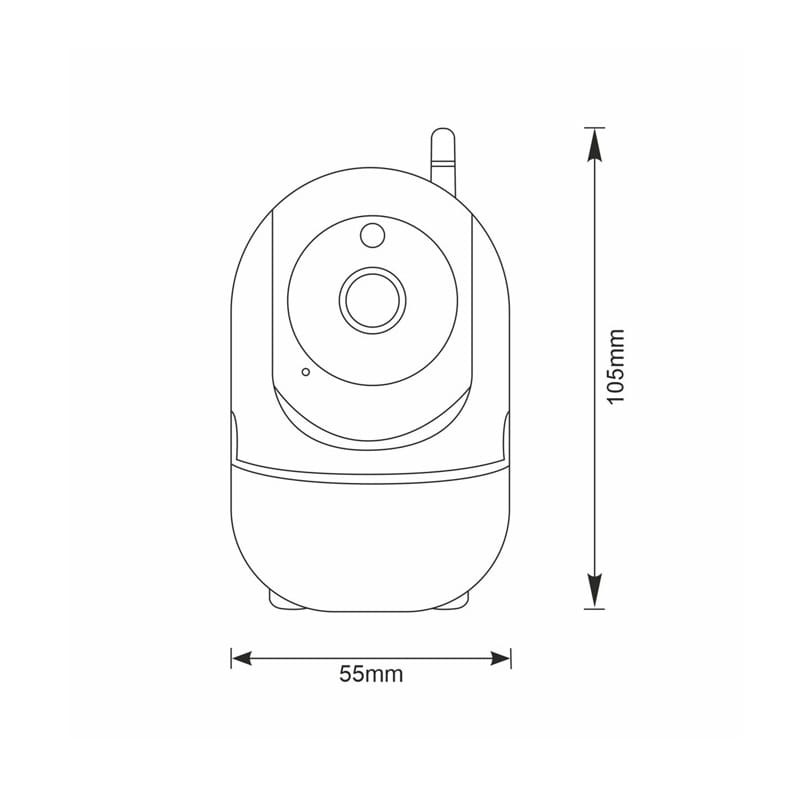Kamera obrotowa WiFi TUYAsmart Cosmo W2 wymiary