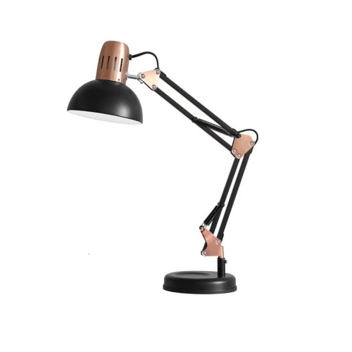 Lampa biurkowa kreślarska E27 czarno-złota
