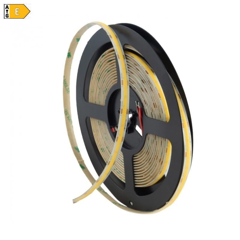Taśma LED COB 9W/m 480chips/m 3000K biała ciepła IP67 rolka 5m
