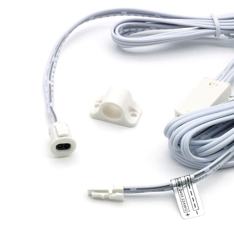 Włącznik do szaf, szuflad, półek, witryn, biały 12V/24V