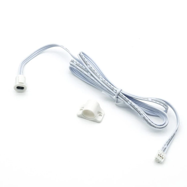 Włącznik podwójny do szaf, szuflad, półek, witryn, biały 12V/24V - 60W/100W z uchwytem