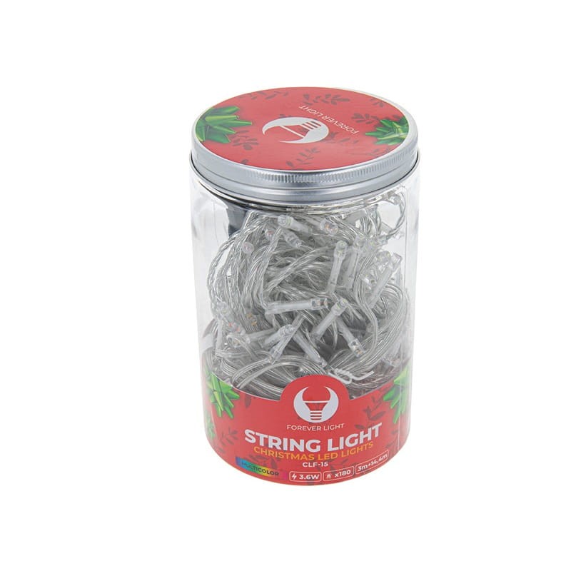 Łańcuch świetlny 14,4m 180LED, CLF-15 multikolor opakowanie