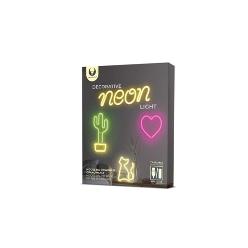 Neon dekoracyjny LED KOT różowy Bat + USB FLNEO4 Forever Light opakowanie