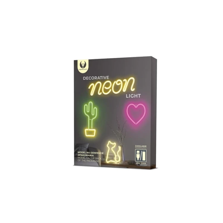 Neon dekoracyjny LED KOT różowy Bat + USB FLNEO4 Forever Light opakowanie