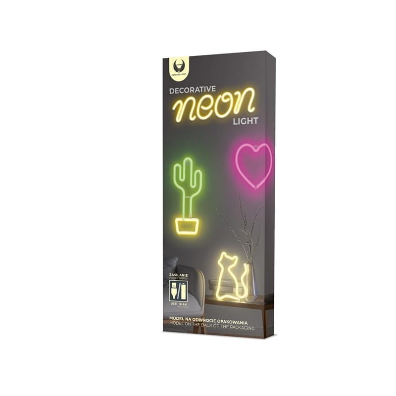 Neon dekoracyjny LED LOVE różowy Bat + USB FLNEO5 Forever Light opakowanie