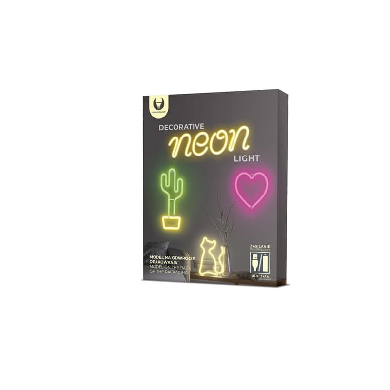 Neon dekoracyjny LED SERCE czerwone Bat + USB Forever FLNEO7 Light opakowanie