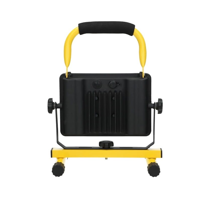 Naświetlacz przenośny LED 20W IP65 biały zimny z akumulatorem  widok z tyłu