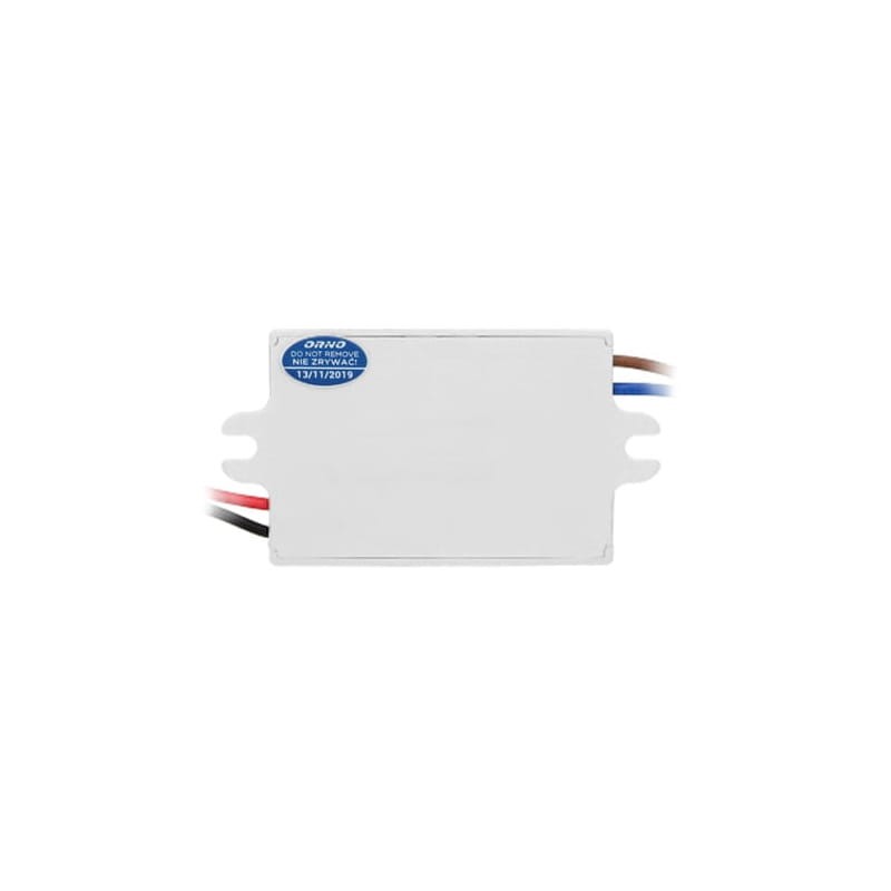 Zasilacz LED 6W 12V 0,5A puszkowy IP20 widok z tyłu