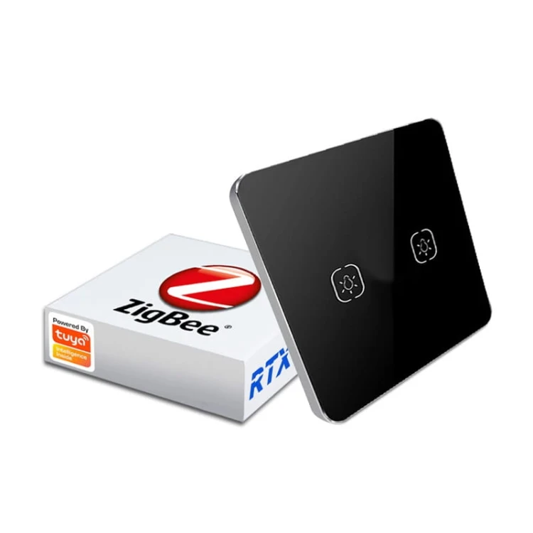 Włącznik-światła-2obw.-ZigBee-TUYA---działa-bez-N!---czarny opakowanie