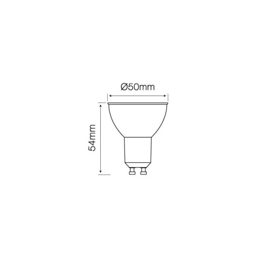 Żarówka LED Ledline GU10 5,5W 230V ściemnialna 2700K 60° wymiary