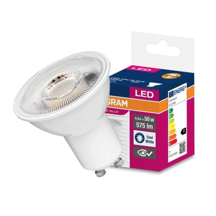 Żarówka LED Osram GU10 6,9W biała neutralna 120° 4000K Value z opakowaniem