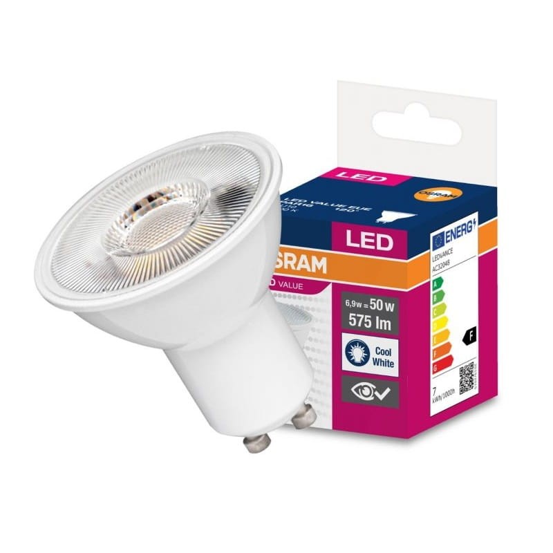 Żarówka LED Osram GU10 6,9W biała neutralna 120° 4000K Value z opakowaniem