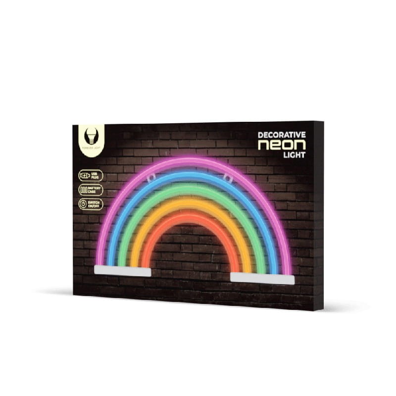 Neon dekoracyjny LED Tęcza 5 kolorów zw ściemniaczem + USB opakowanie