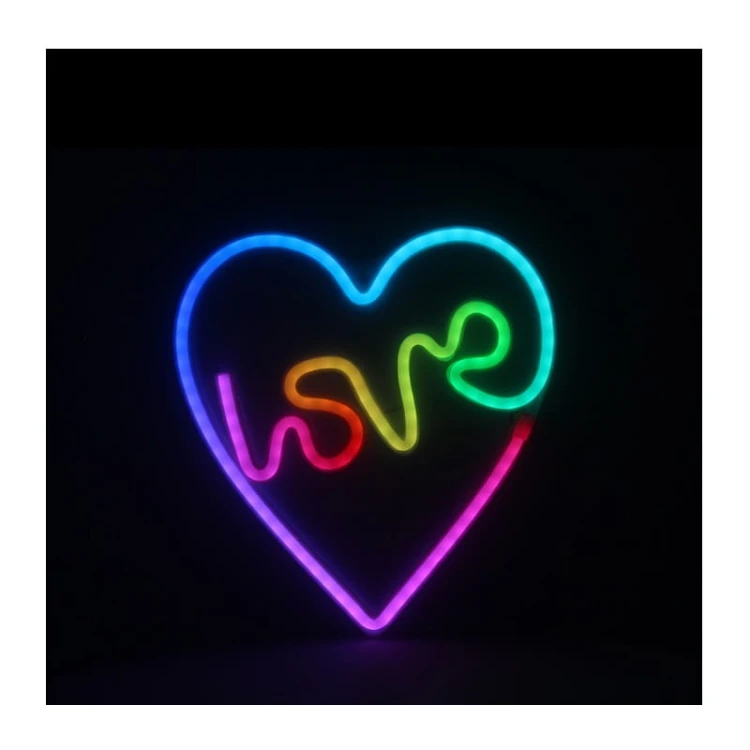 Neon dekoracyjny LED LOVE HEART wielokolorowy USB + pilot