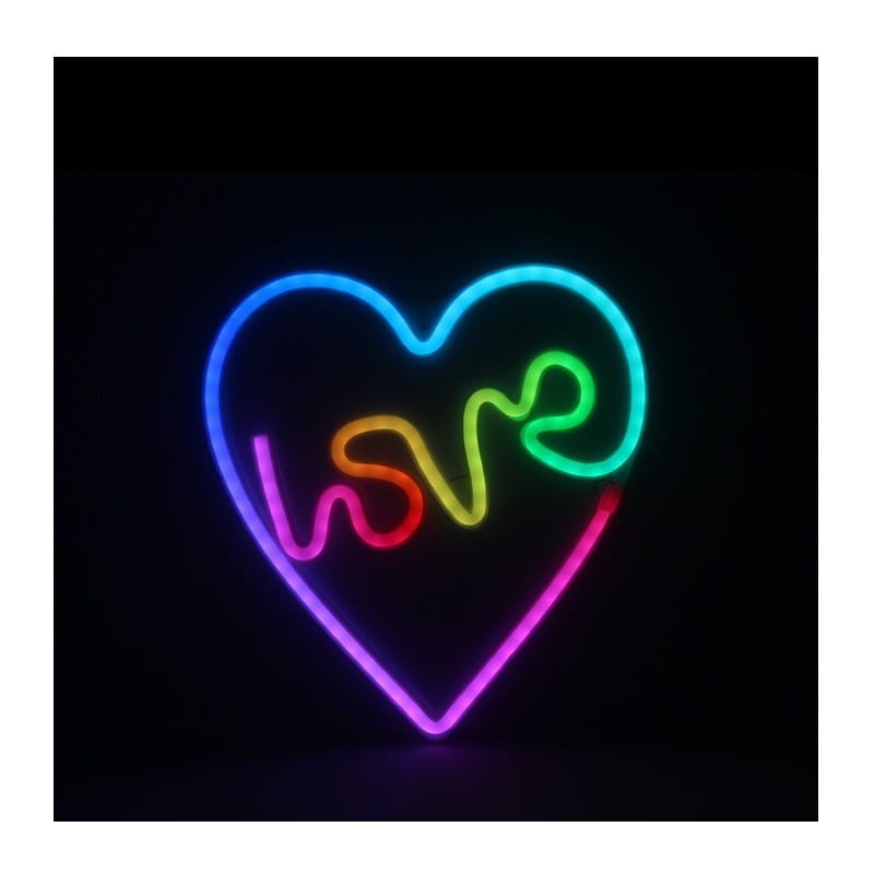 Neon dekoracyjny LED LOVE HEART wielokolorowy USB + pilot