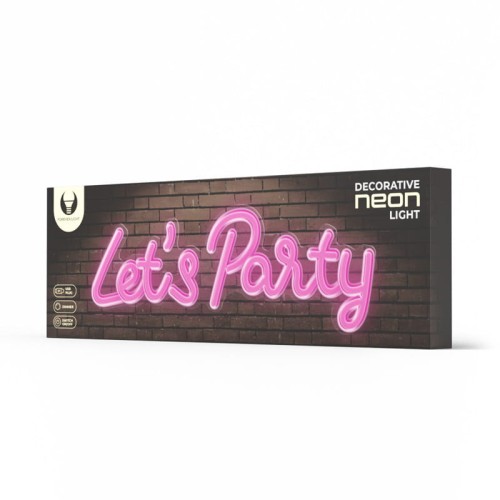 Neon dekoracyjny LED LET'S PARTY PLEXI róż + USB FPNE020 Forever Light