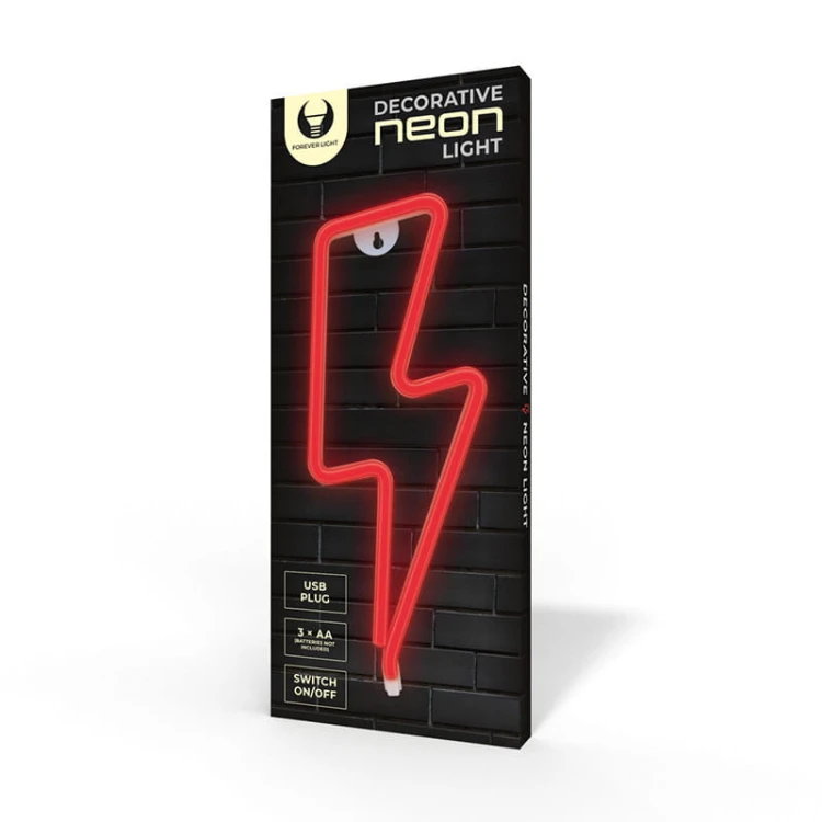 Neon dekoracyjny LED PIORUN czerwony Bat + USB FLNEO6 Forever Light_2