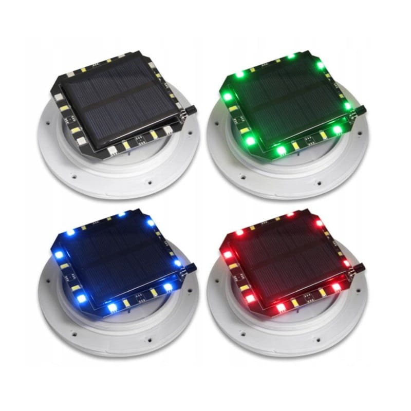 Lampa ogrodowa LED solarna wbijana RGB kula