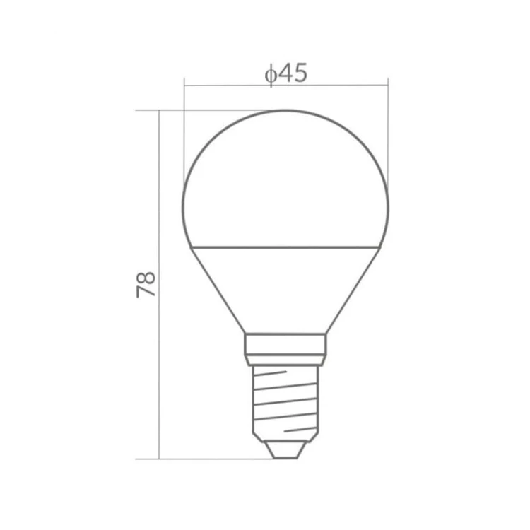 Żarówka LED E14 3W G45 kulka biała ciepła wymiary