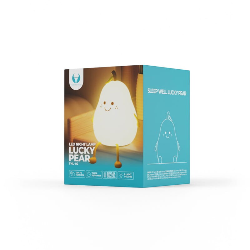 Lampka nocna LED Wesoła Gruszka FNL-02 multikolor silikon opakowanie