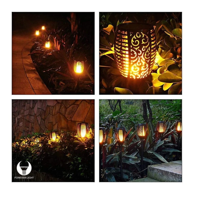 Lampa ogrodowa solarna pochodnia wbijana 12 LED IP65 wodoodporna