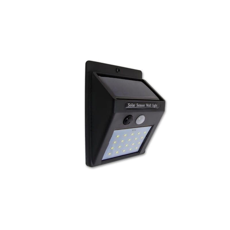 Lampa LED SOLARNA 3W biała zimna z czujnikiem ruchu i zmierzchu widok z boku