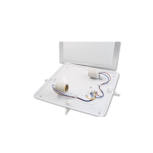 Plafon LED Solen 2xE27 230V IP44 kwadrat srebrny montaż