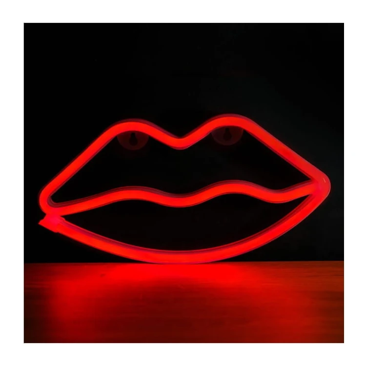 Neon dekoracyjny LED USTA czerwone