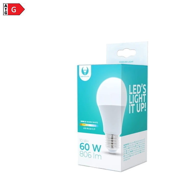 Żarówka LED E27 10W A60 biała ciepła opakowanie