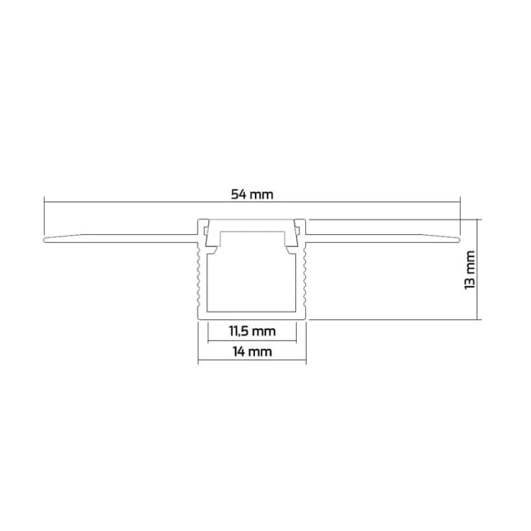 Profil architektoniczny do płyt GK P płaski 2m schemat