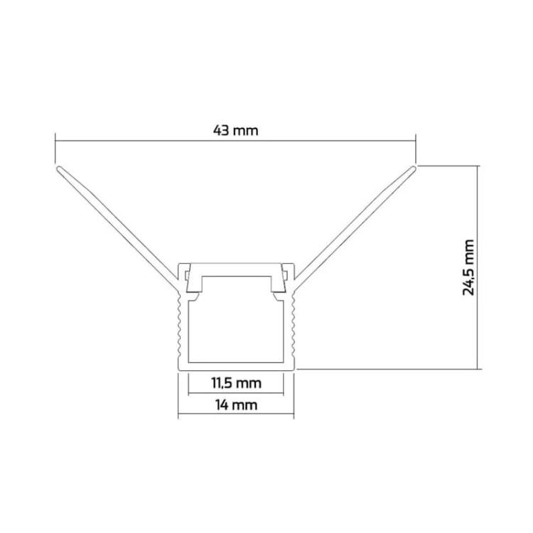 Profil architektoniczny Deoline do płyt GK typ W wewnętrzny 2m wymiary