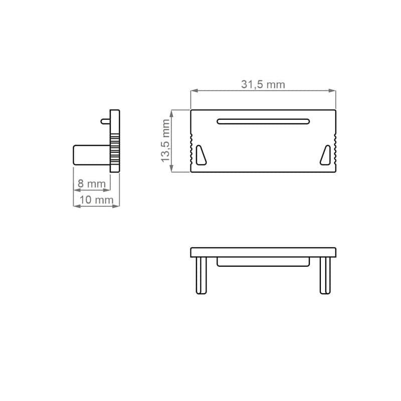 Zaślepka 1 sztuka do profilu szerokiego architektonicznego GK Deoline XL wymiary