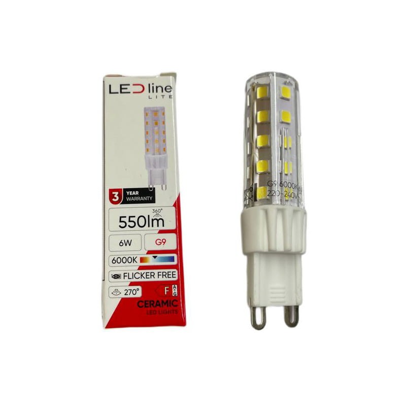 żarówka LED G9 6W 230V biała zimna z opakowaniem