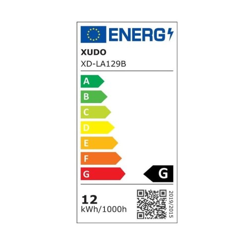 Kinkiet ścienny lampa 12W 60cm czarny biały neutralny XD-LA129B karta energetyczna