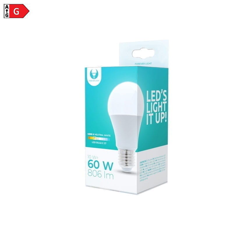 Żarówka LED E27 10W A60 biała neutralna opakowanie