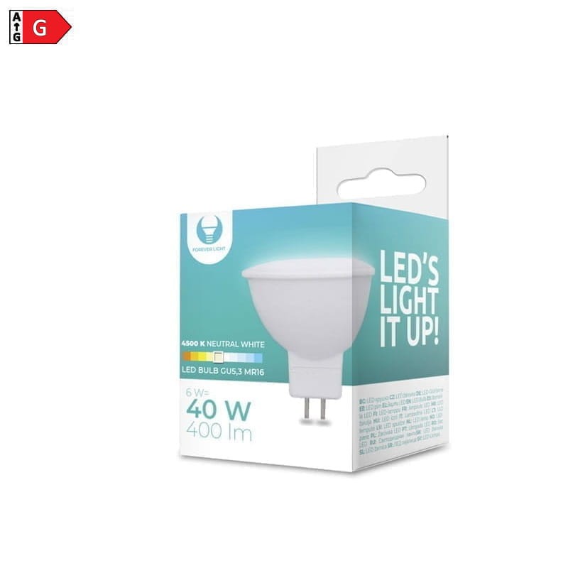 ŻARÓWKA LED MR16 6W 12V biała neutralna opakowanie