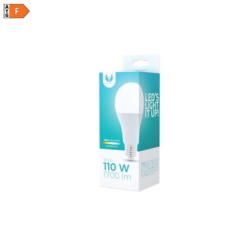Żarówka LED E27 18W A65 biała zimna opakowanie