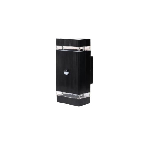 Lampa ogrodowa architektoniczna HANA 2xGU10 IP54 - czarna z czujnikiem ruchu