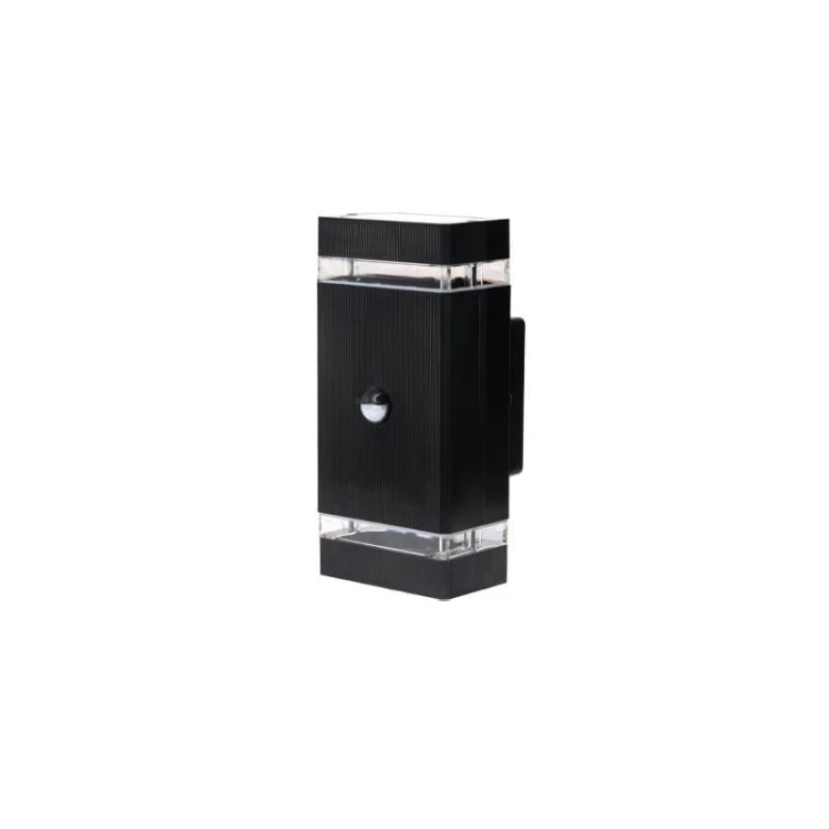 Lampa ogrodowa architektoniczna HANA 2xGU10 IP54 - czarna z czujnikiem ruchu